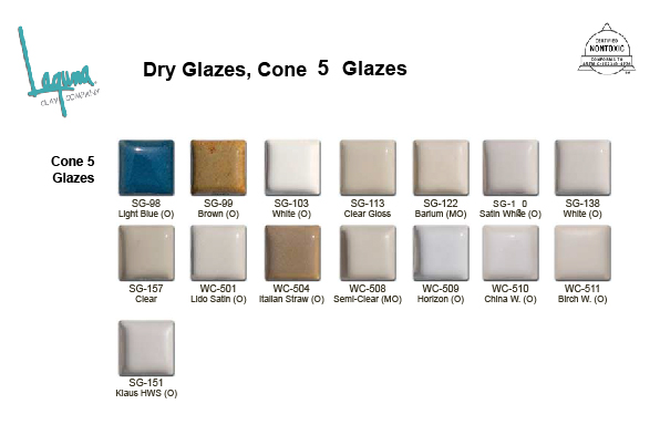 乾粉 Cone 5 Dry Glazes (1200°C)